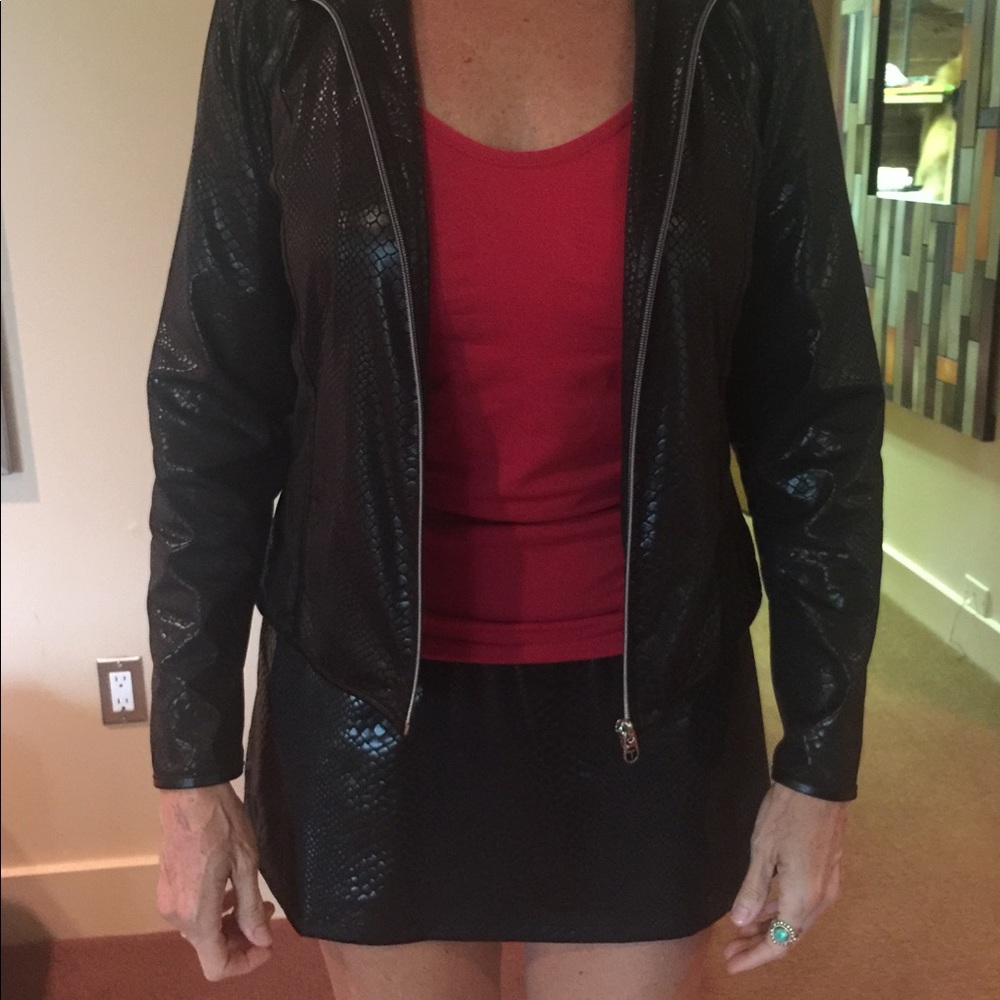 Leather look tennis ensemble